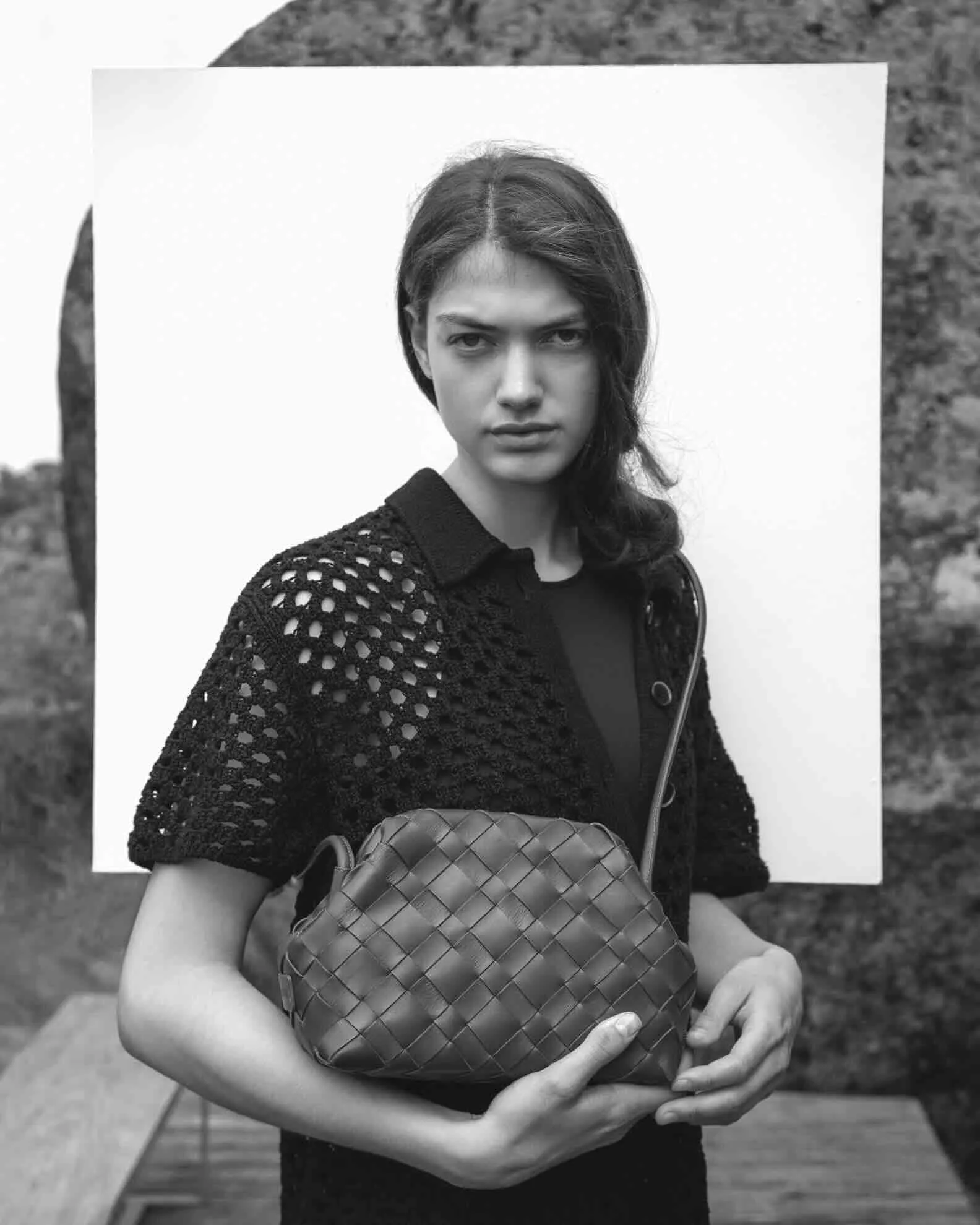 AIMEE Coral Haze Raffia Clutch
