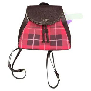 Backpack Designer By Kate Spade In Plaid Pattern, Size:Large