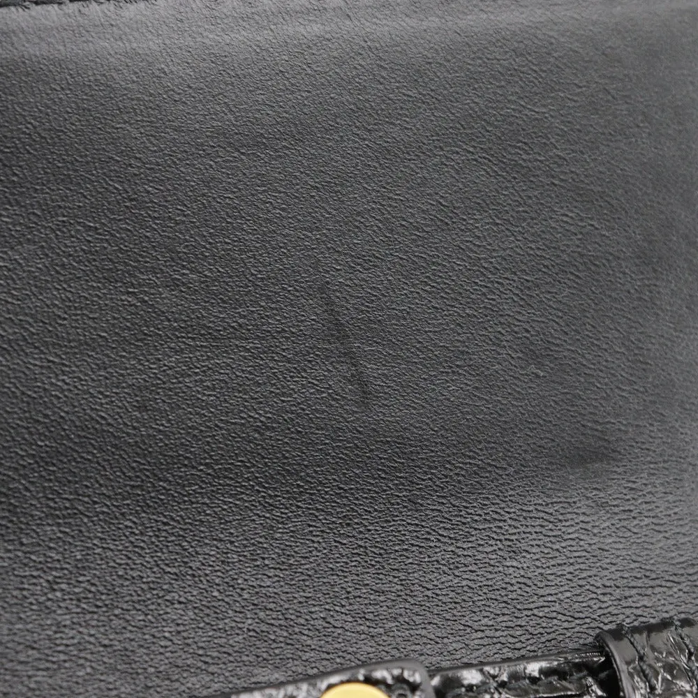 BALENCIAGA Shoulder Bag Embossed leather black 2-way clutch Mini Shoulder Women Used