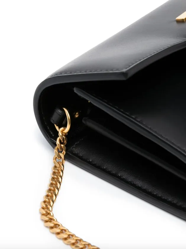 Balmain B-Buzz wallet on chain-calfskin