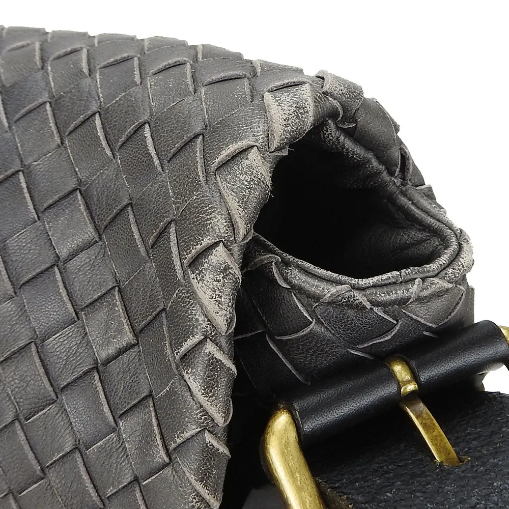 BOTTEGAVENETA Shoulder Bag 161314 leather gray INTRECCIATO unisex(Unisex) Used