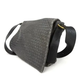 BOTTEGAVENETA Shoulder Bag 161314 leather gray INTRECCIATO unisex(Unisex) Used
