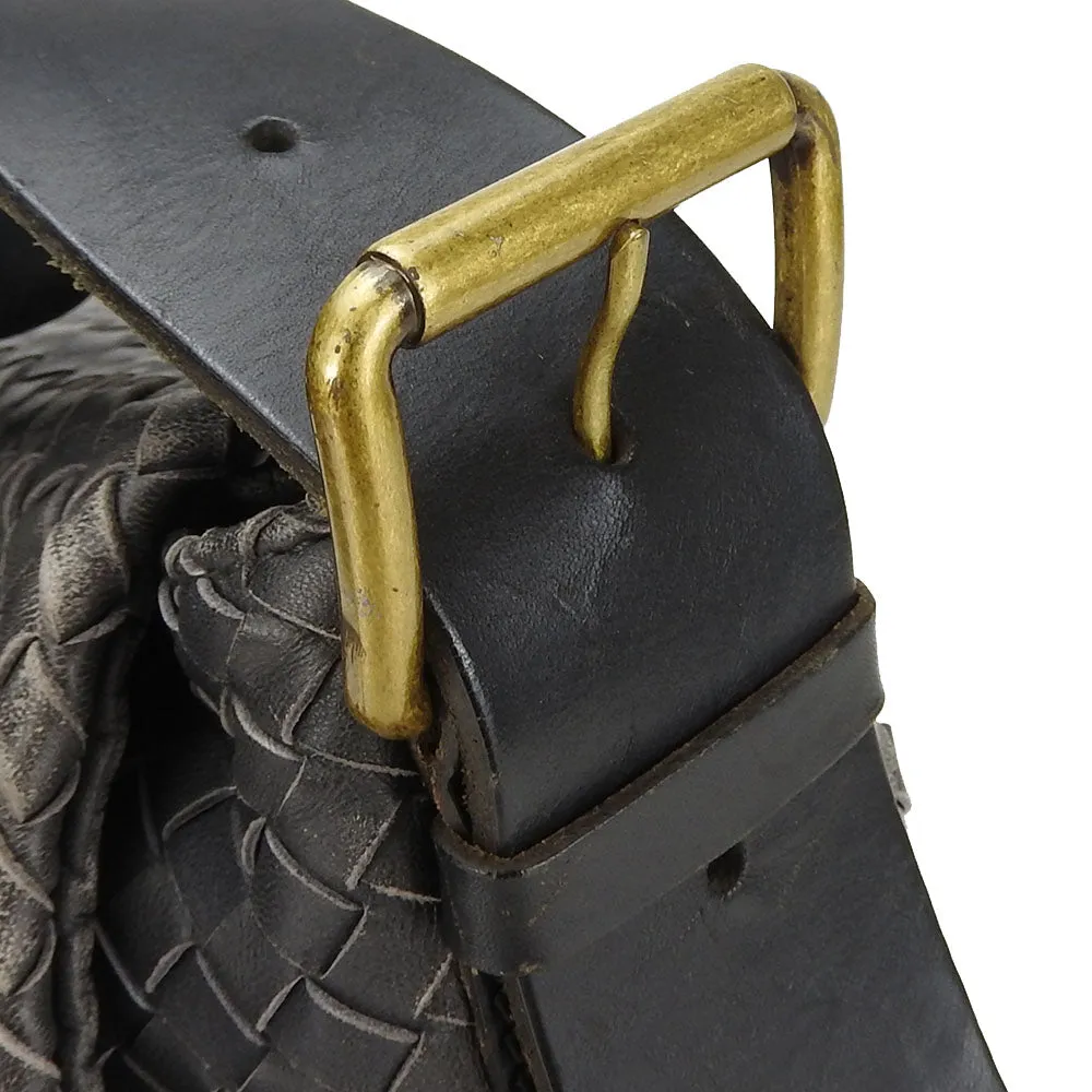BOTTEGAVENETA Shoulder Bag 161314 leather gray INTRECCIATO unisex(Unisex) Used