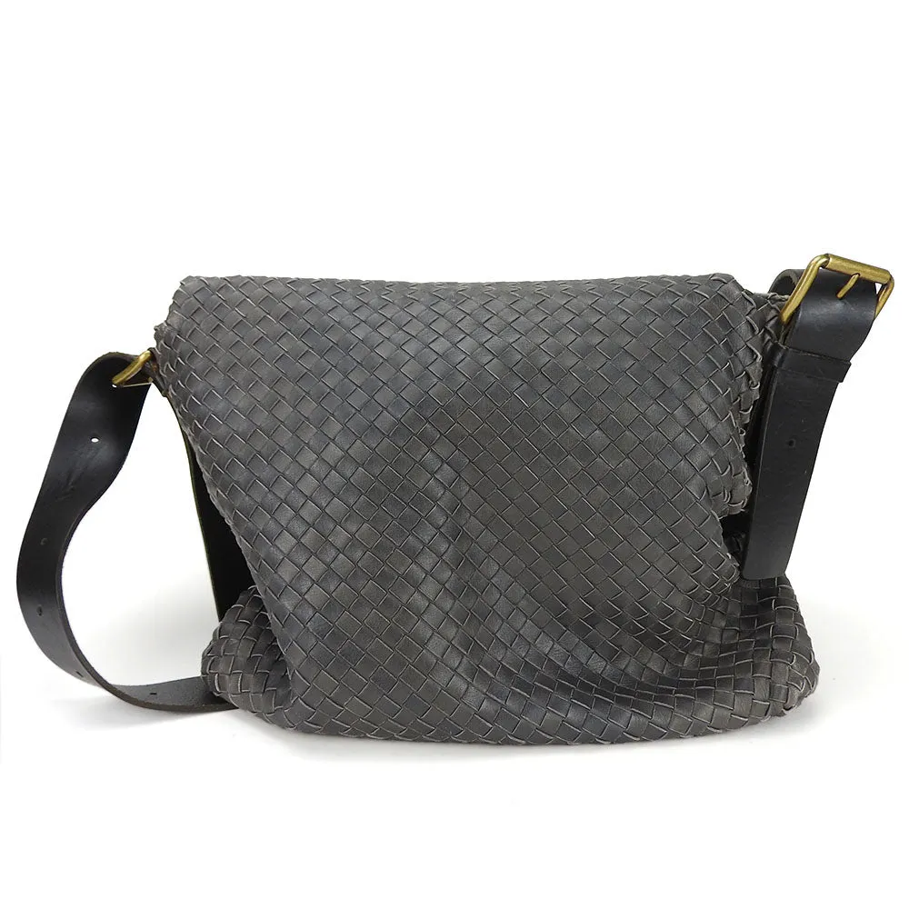 BOTTEGAVENETA Shoulder Bag 161314 leather gray INTRECCIATO unisex(Unisex) Used