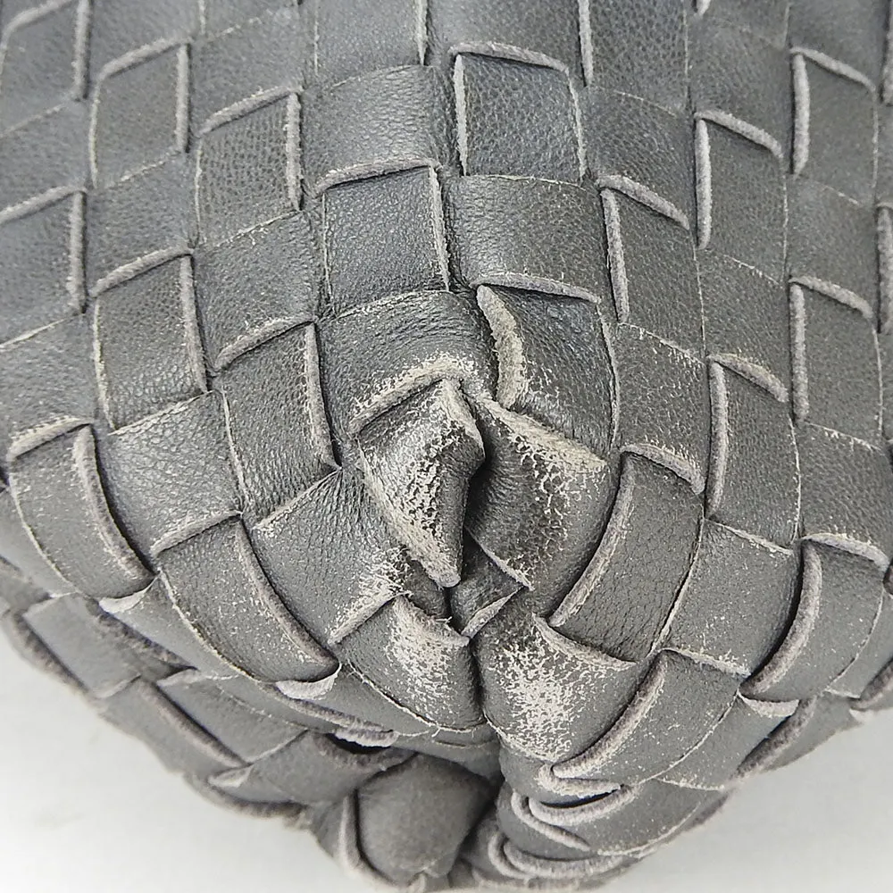 BOTTEGAVENETA Shoulder Bag 161314 leather gray INTRECCIATO unisex(Unisex) Used