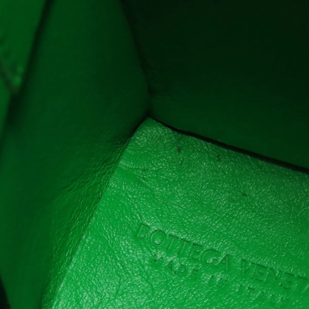BOTTEGAVENETA Shoulder Bag Calfskin green Cassette Mini Bucket