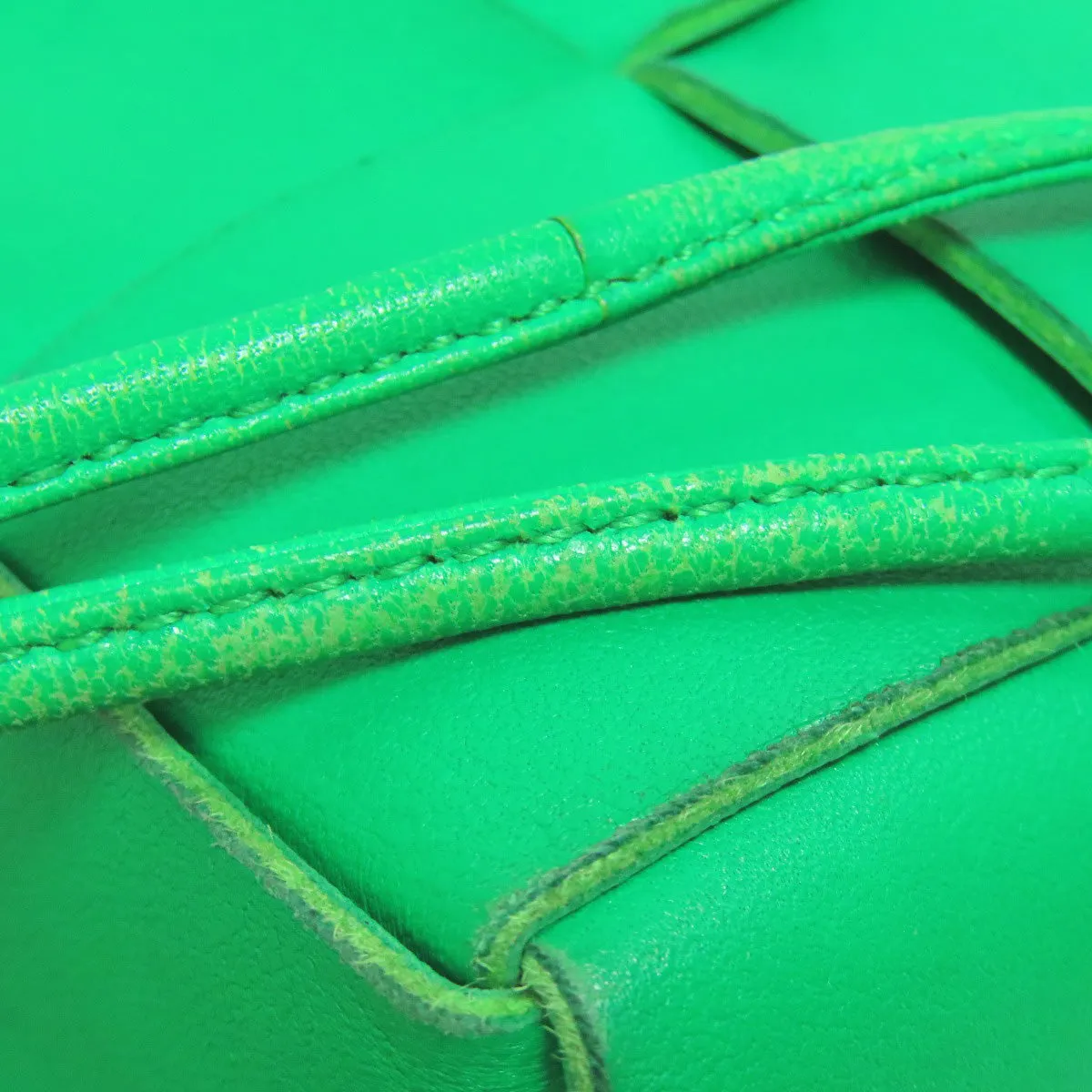 BOTTEGAVENETA Shoulder Bag Calfskin green Cassette Mini Bucket