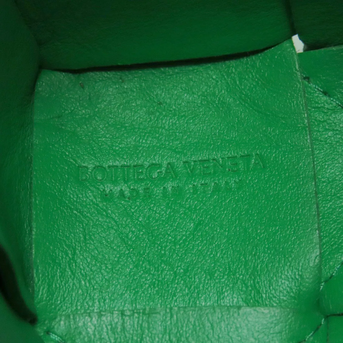 BOTTEGAVENETA Shoulder Bag Calfskin green Cassette Mini Bucket
