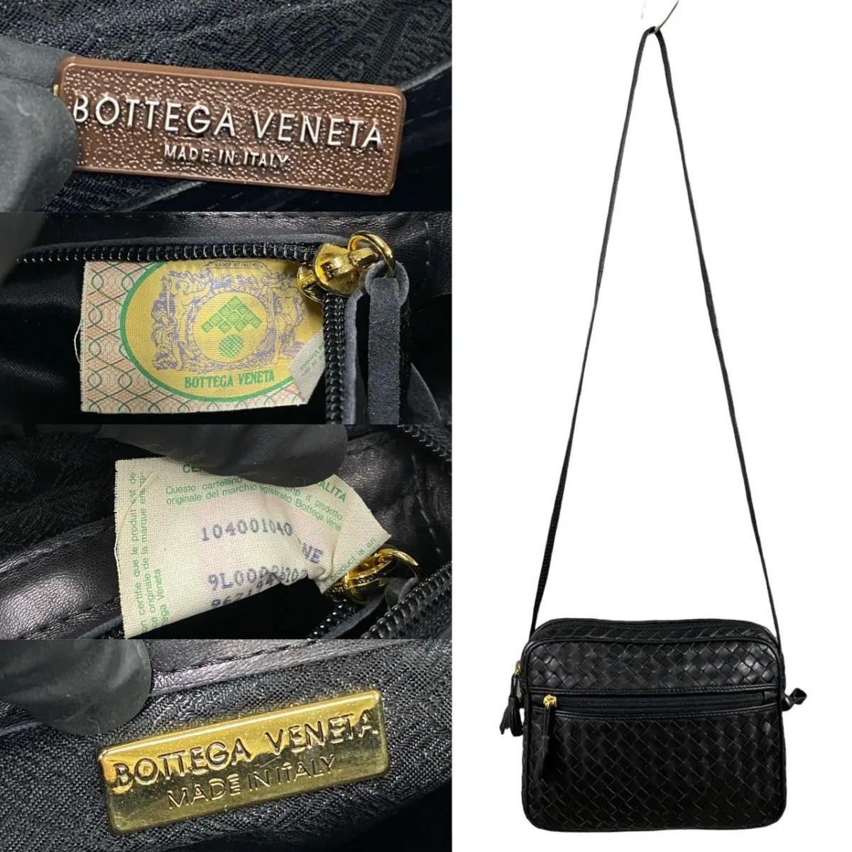BOTTEGAVENETA Shoulder Bag leather black INTRECCIATO Women Used