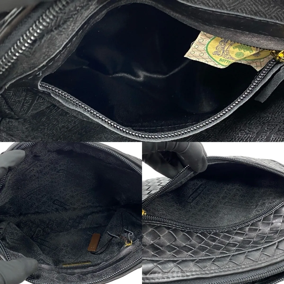 BOTTEGAVENETA Shoulder Bag leather black INTRECCIATO Women Used