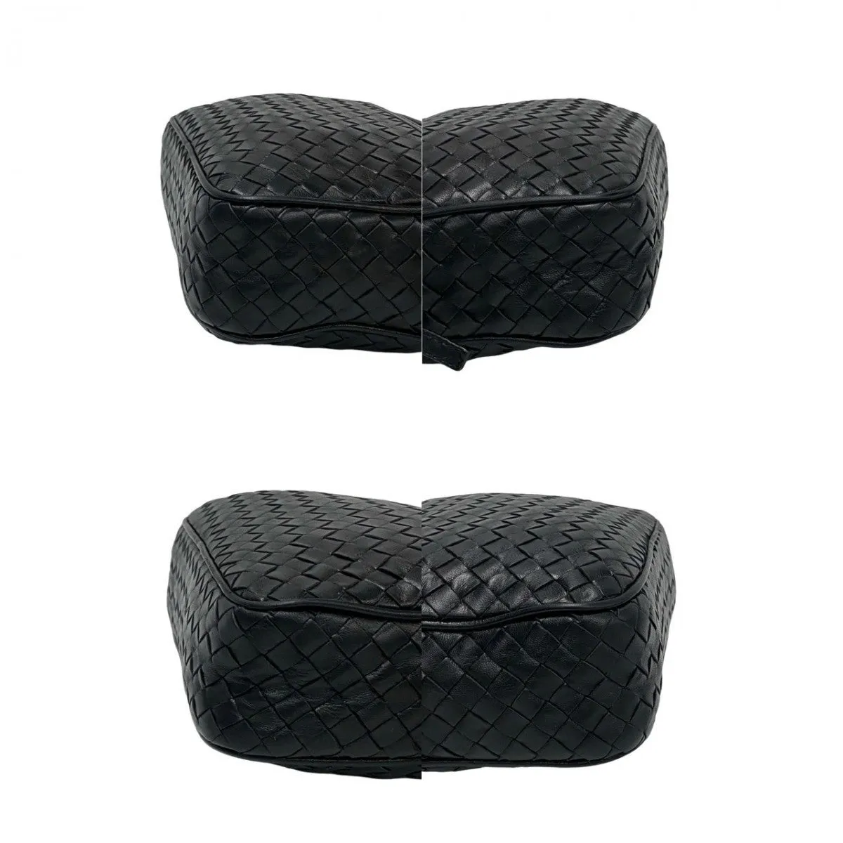 BOTTEGAVENETA Shoulder Bag leather black INTRECCIATO Women Used