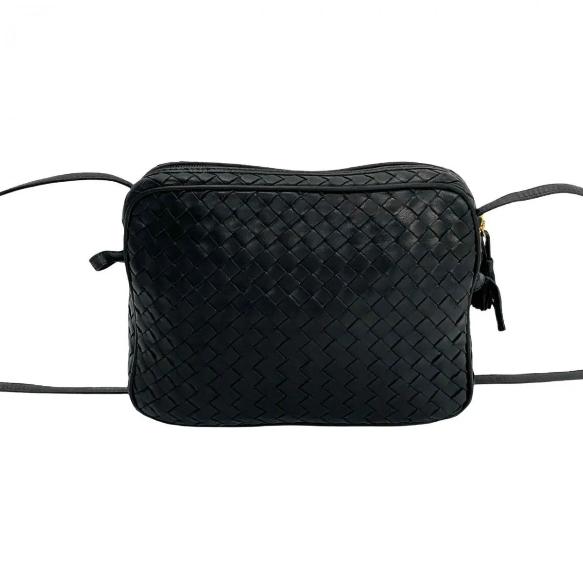 BOTTEGAVENETA Shoulder Bag leather black INTRECCIATO Women Used