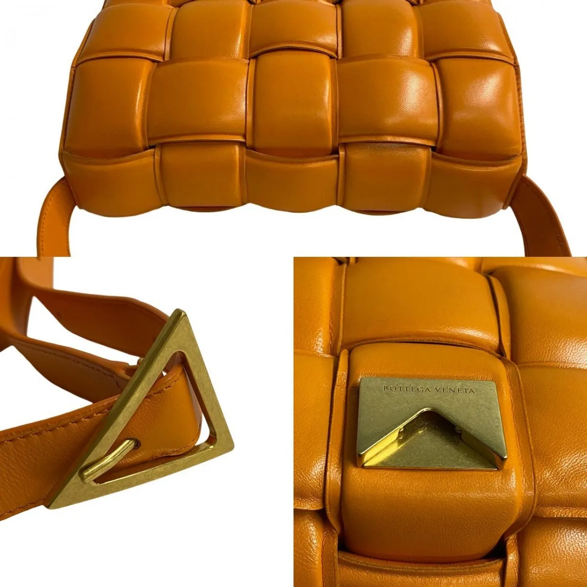 BOTTEGAVENETA Shoulder Bag leather Orange padet cassette