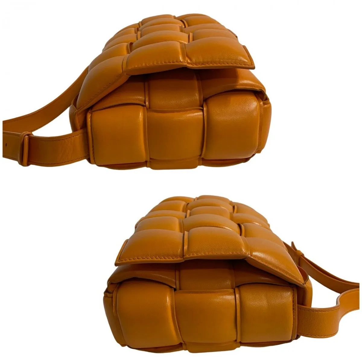 BOTTEGAVENETA Shoulder Bag leather Orange padet cassette