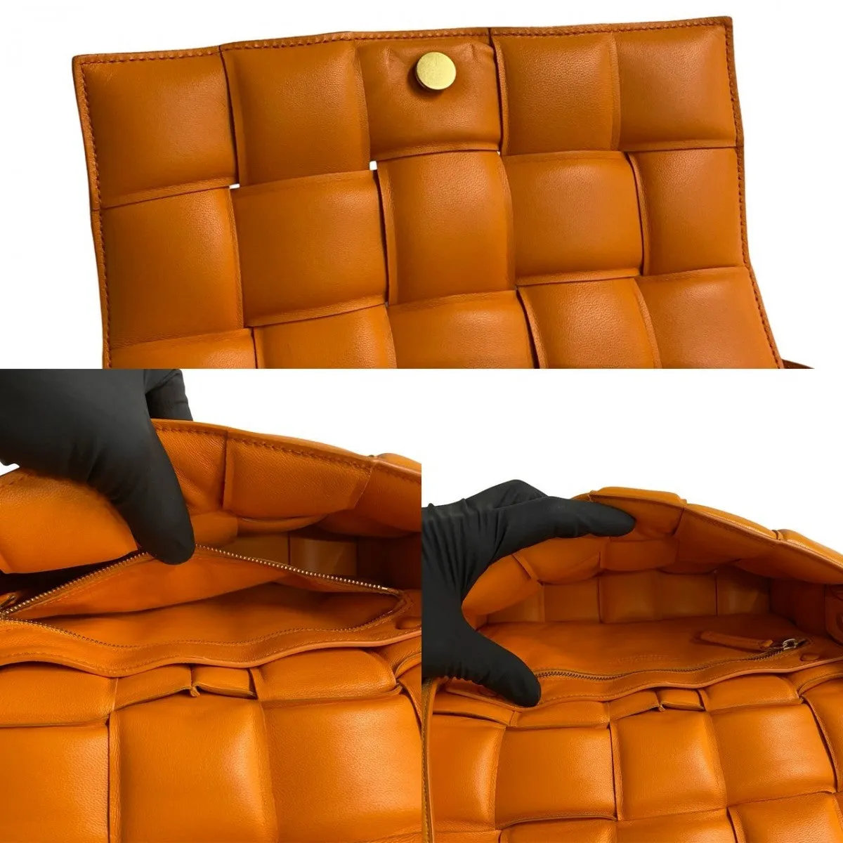 BOTTEGAVENETA Shoulder Bag leather Orange padet cassette
