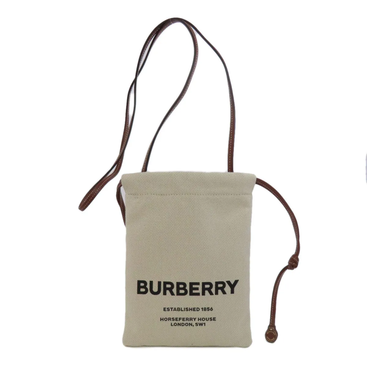 BURBERRY Shoulder Bag canvas beige Pochette Women Used
