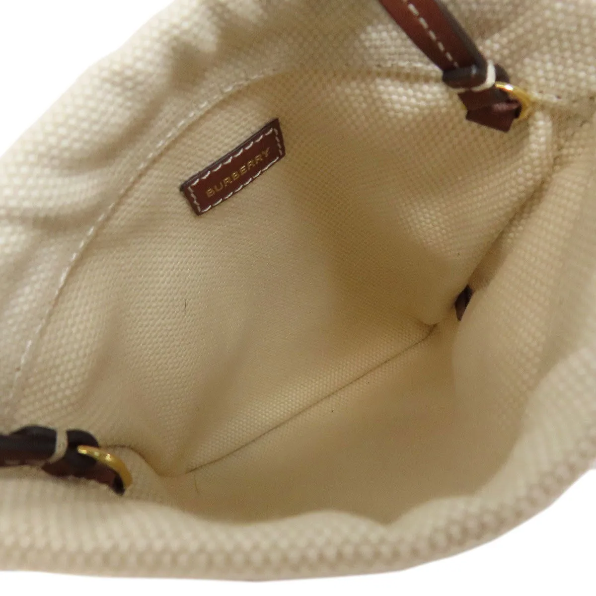 BURBERRY Shoulder Bag canvas beige Pochette Women Used