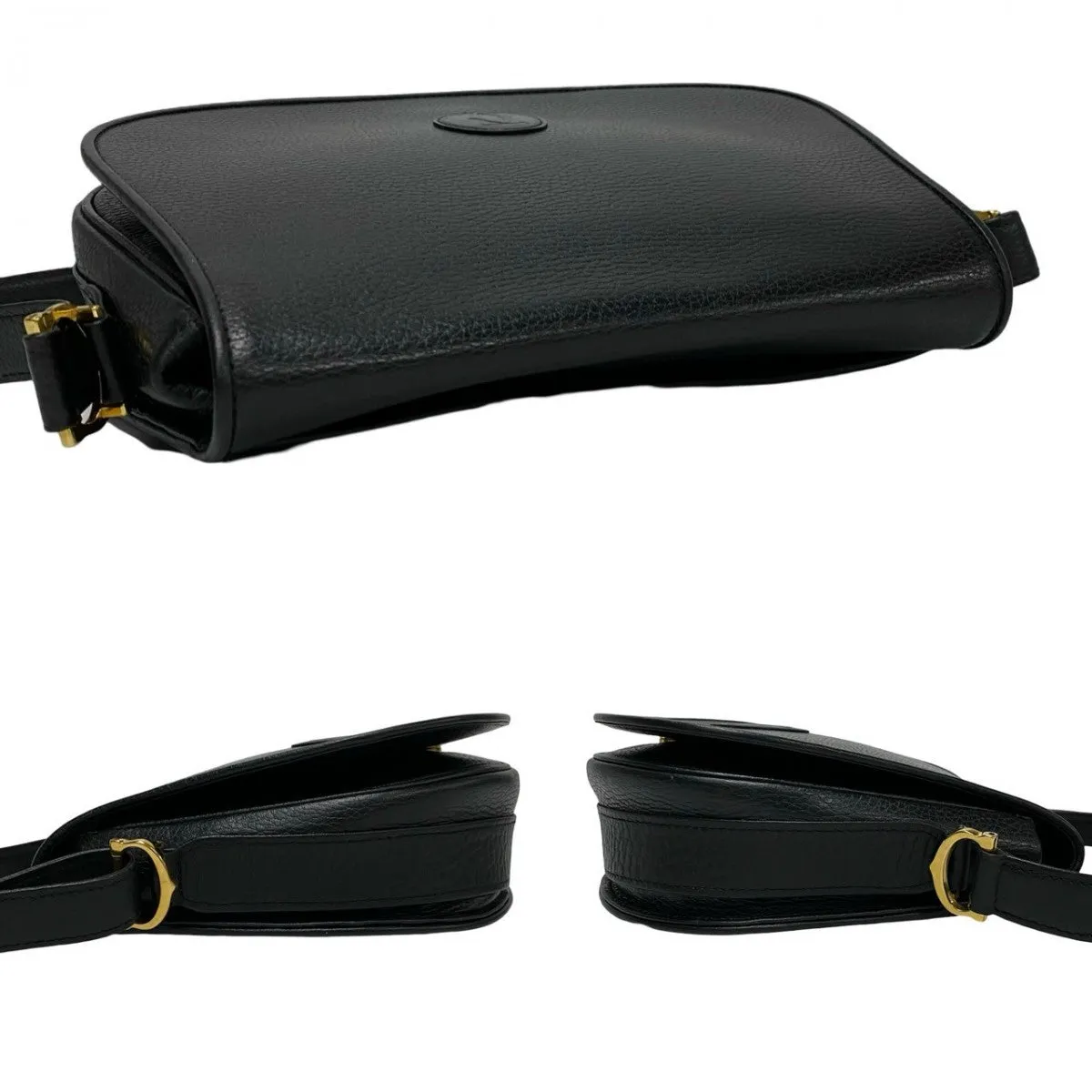 CARTIER Shoulder Bag leather black Must Line