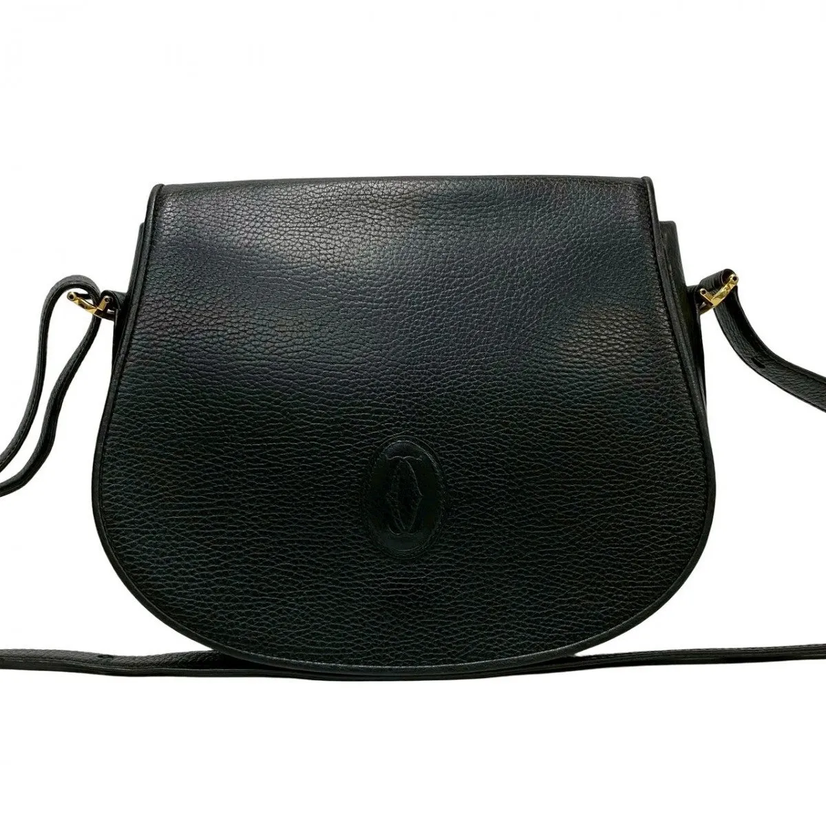CARTIER Shoulder Bag leather black Must Line