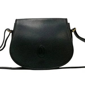 CARTIER Shoulder Bag leather black Must Line