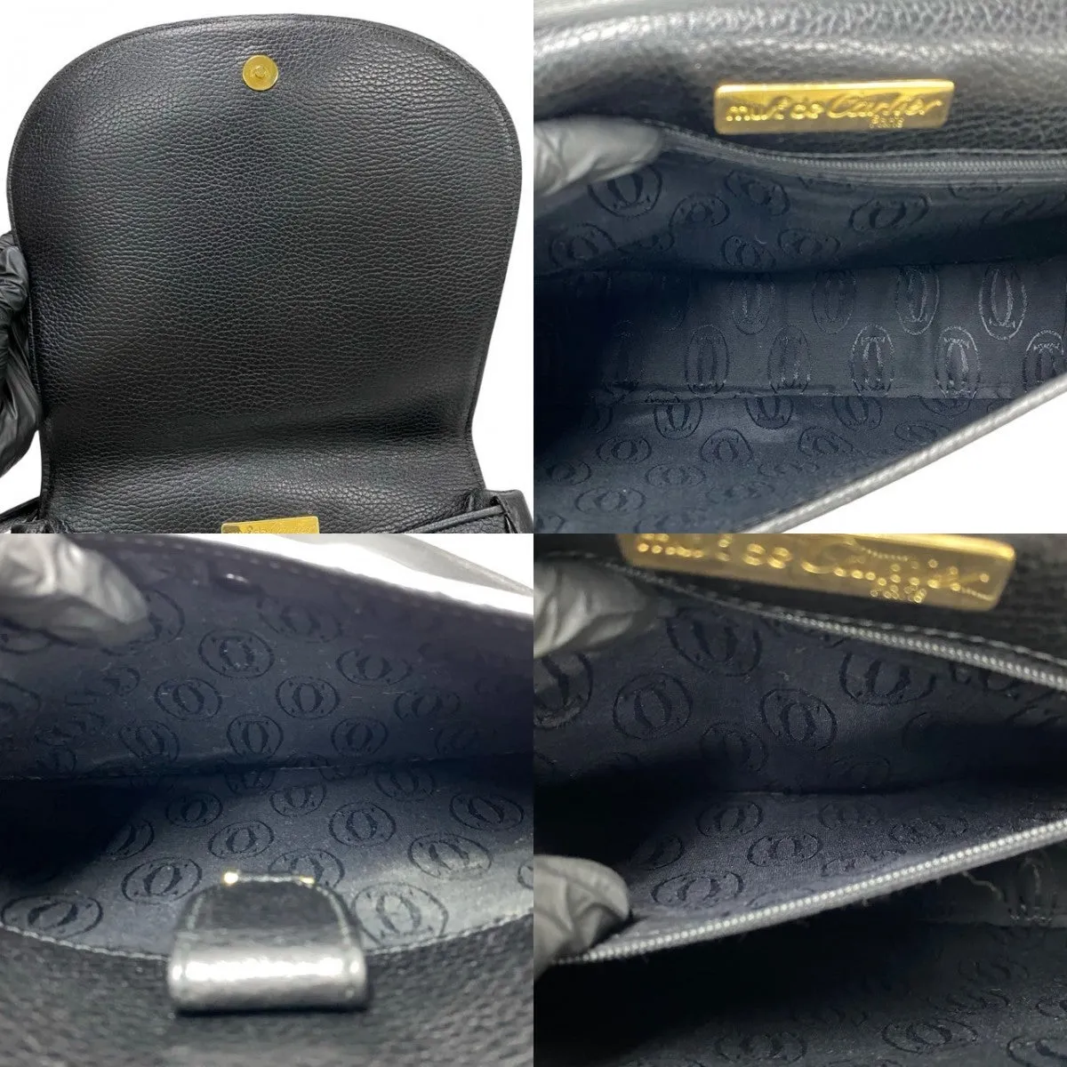 CARTIER Shoulder Bag leather black Must Line