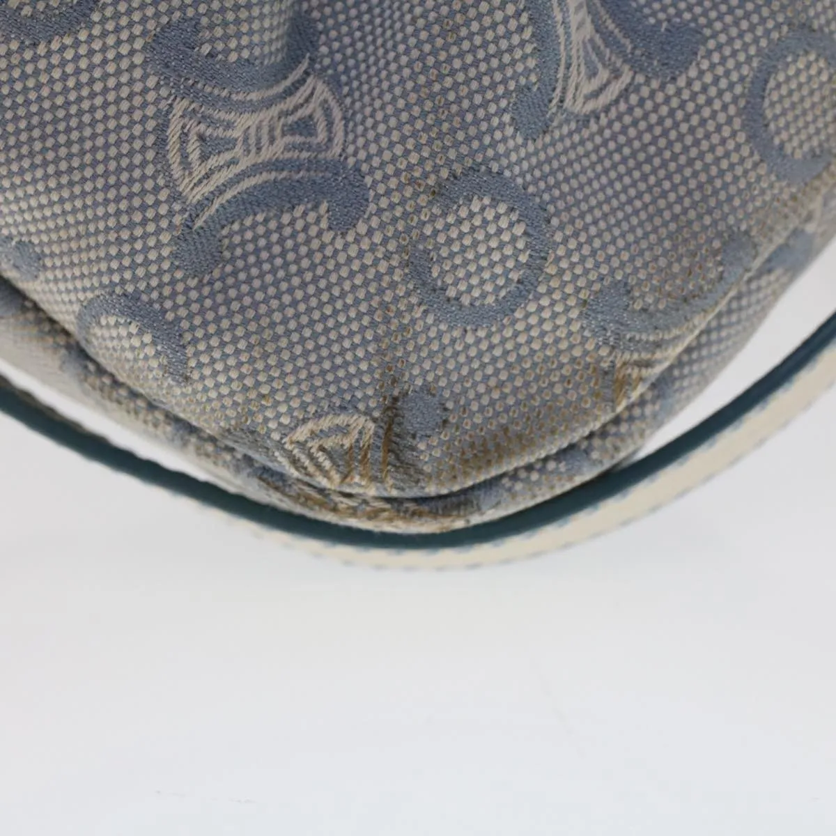 Celine C Macadam Canvas Shoulder Bag Leather Blue  ar9834