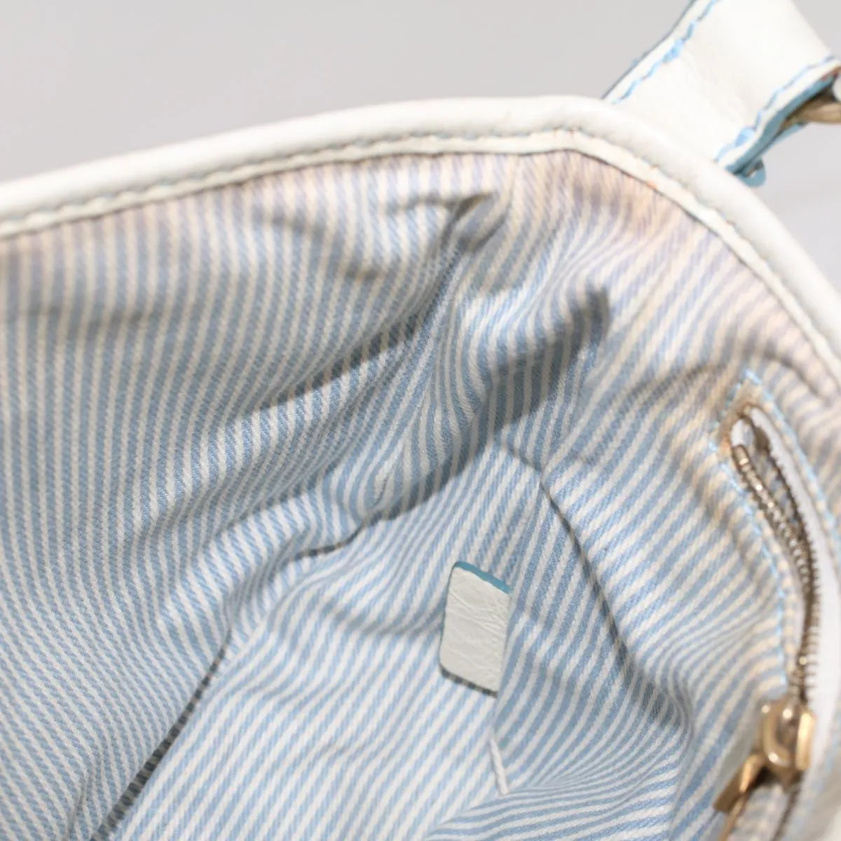 Celine C Macadam Canvas Shoulder Bag Leather Blue  ar9834