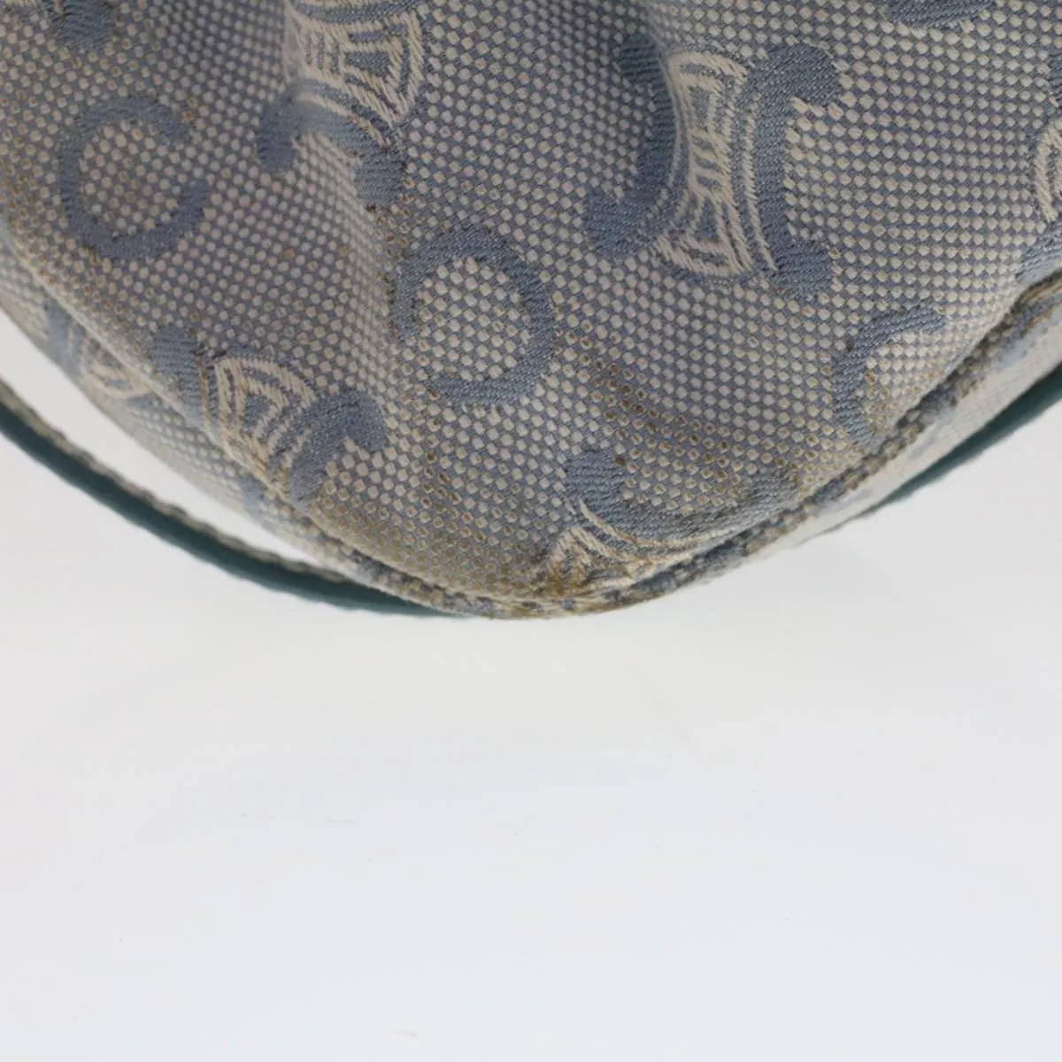 Celine C Macadam Canvas Shoulder Bag Leather Blue  ar9834