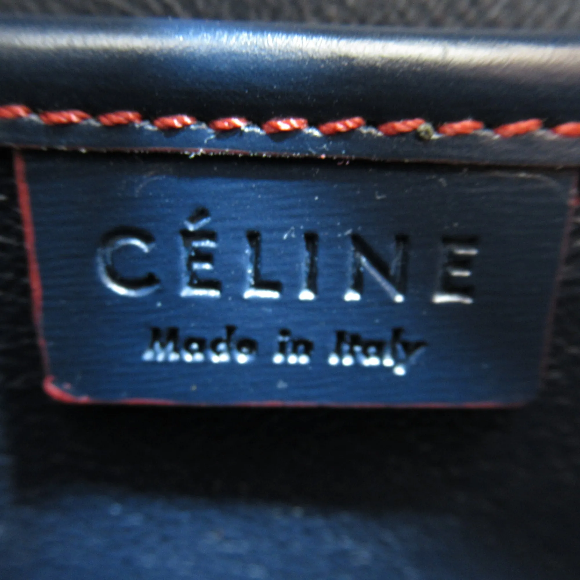Celine Luggage Micro Shopper Shoulder Bag Navy Red Calfskin [cowhide]