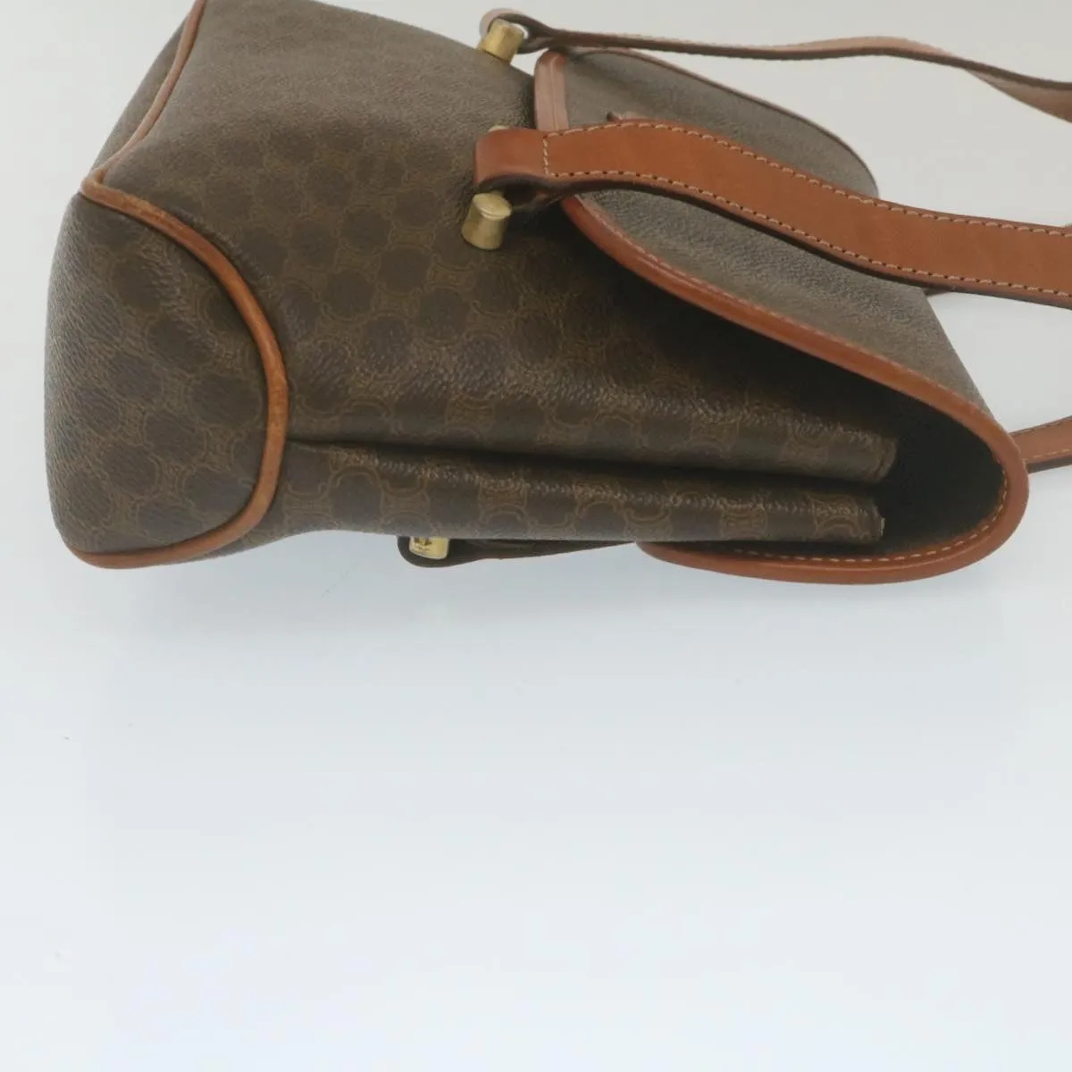 Celine Macadam Canvas 2Way Shoulder Hand Bag PVC Leather Brown  am2277g