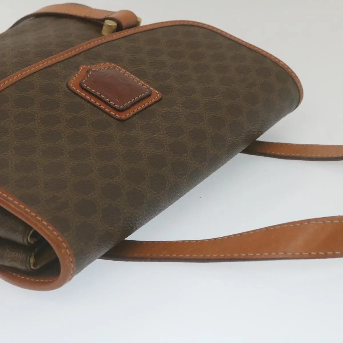 Celine Macadam Canvas 2Way Shoulder Hand Bag PVC Leather Brown  am2277g