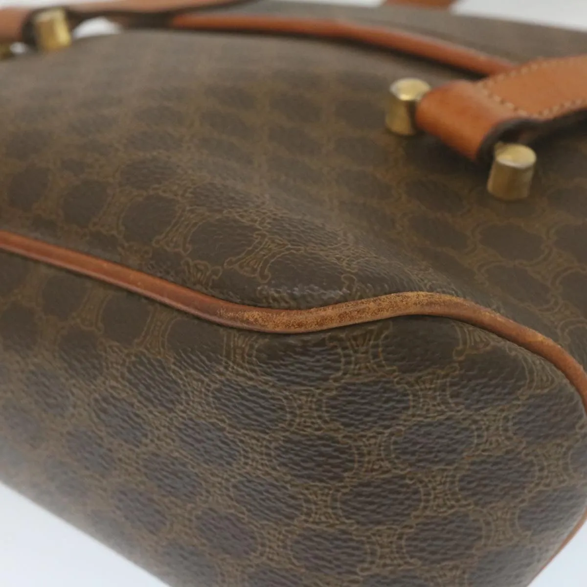 Celine Macadam Canvas 2Way Shoulder Hand Bag PVC Leather Brown  am2277g
