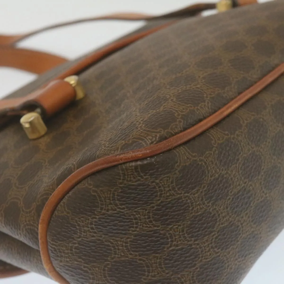 Celine Macadam Canvas 2Way Shoulder Hand Bag PVC Leather Brown  am2277g