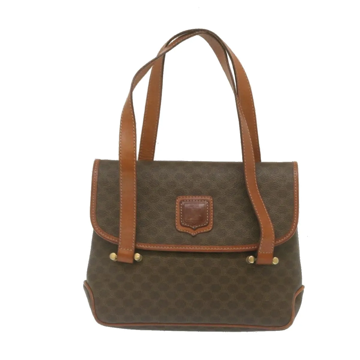 Celine Macadam Canvas 2Way Shoulder Hand Bag PVC Leather Brown  am2277g