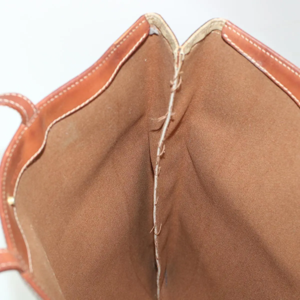 Celine Macadam Canvas Shoulder Bag PVC Leather Beige  45023