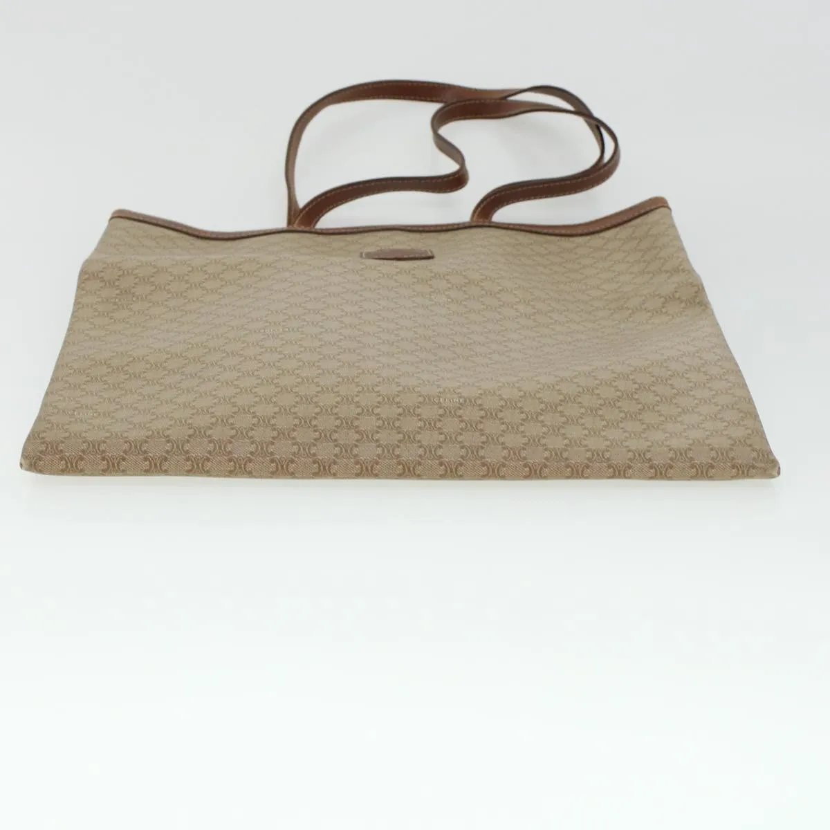 Celine Macadam Canvas Shoulder Bag PVC Leather Beige  45023