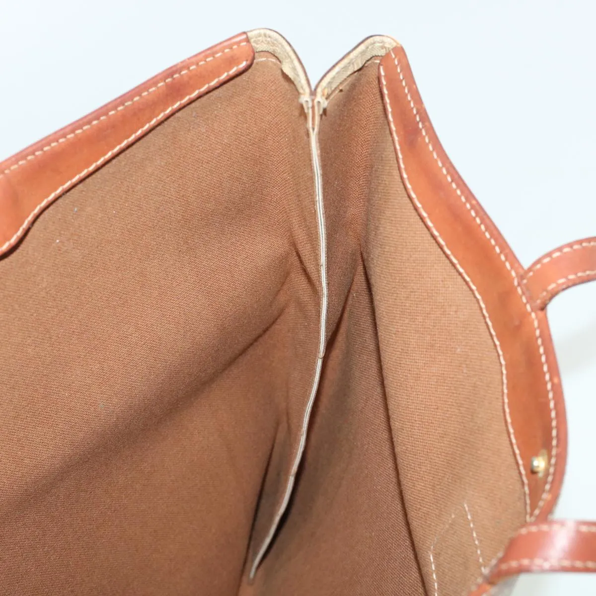 Celine Macadam Canvas Shoulder Bag PVC Leather Beige  45023