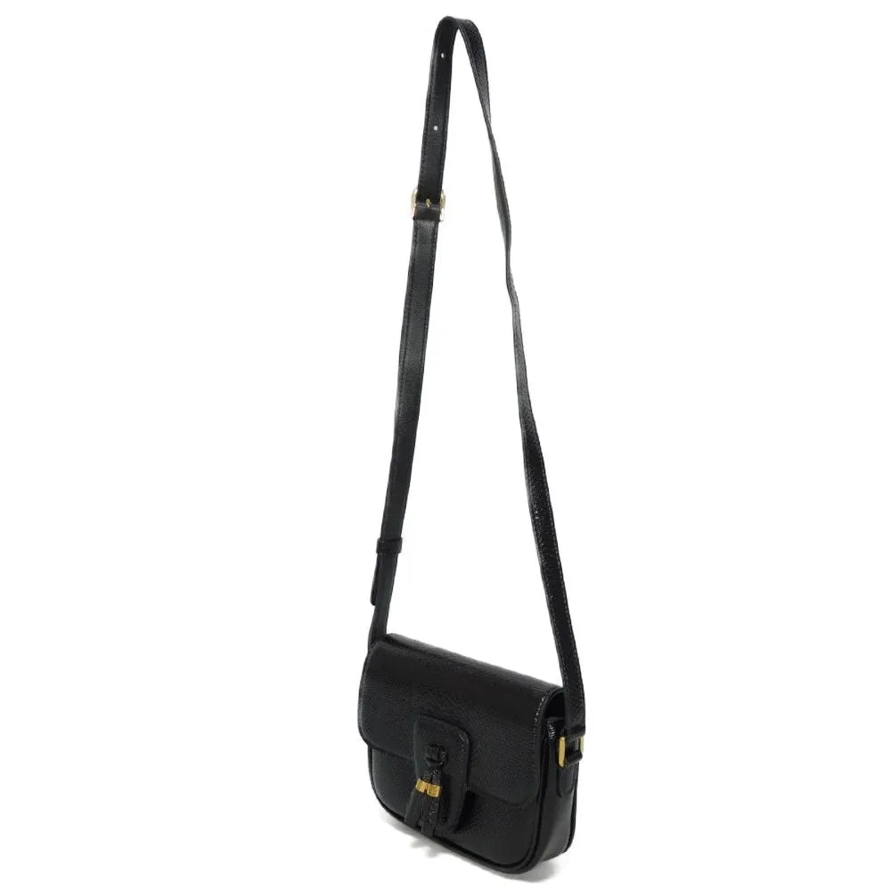 CELINE Shoulder Bag 190494BOE.38NO Karung leather black exotic Tassel small bag Women Used