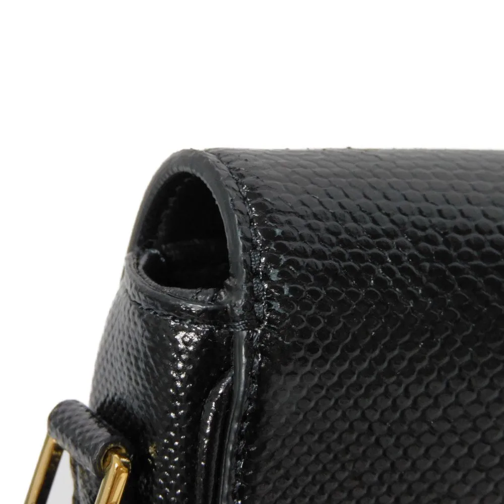 CELINE Shoulder Bag 190494BOE.38NO Karung leather black exotic Tassel small bag Women Used