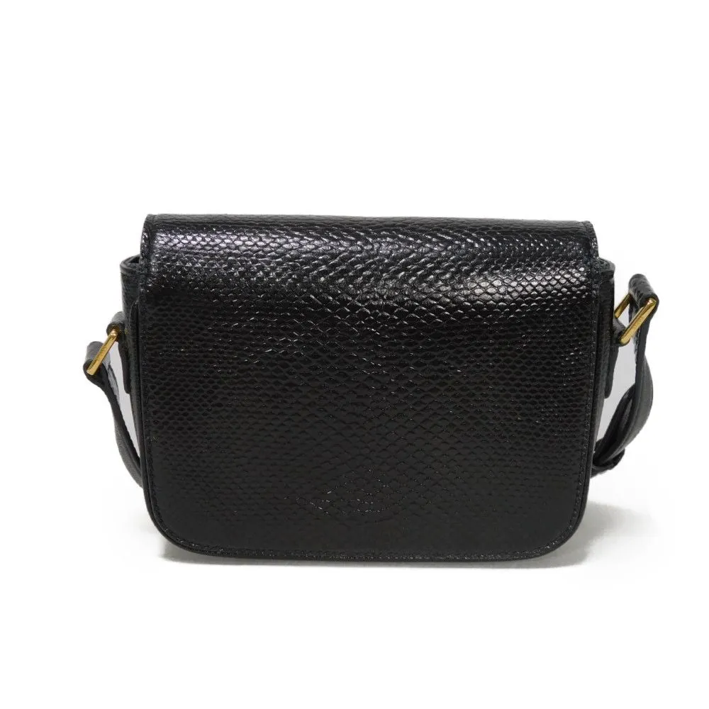 CELINE Shoulder Bag 190494BOE.38NO Karung leather black exotic Tassel small bag Women Used