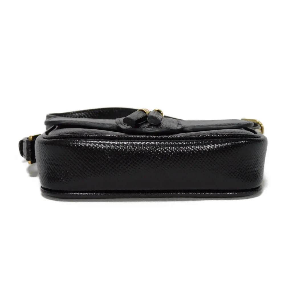 CELINE Shoulder Bag 190494BOE.38NO Karung leather black exotic Tassel small bag Women Used