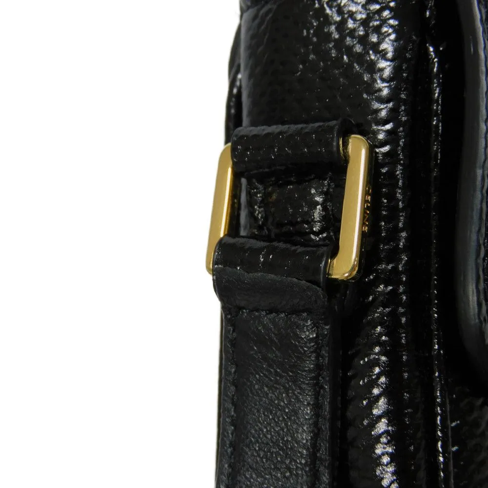 CELINE Shoulder Bag 190494BOE.38NO Karung leather black exotic Tassel small bag Women Used