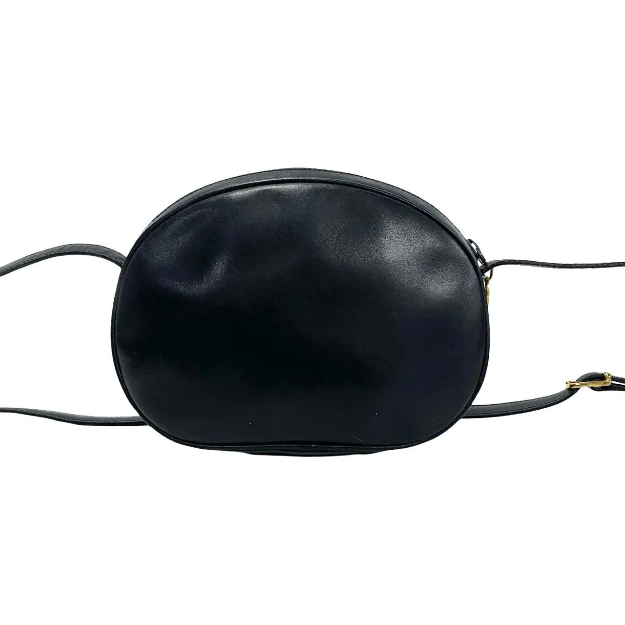 CELINE Shoulder Bag Calfskin, Leather Navy triomphe logo Women Used