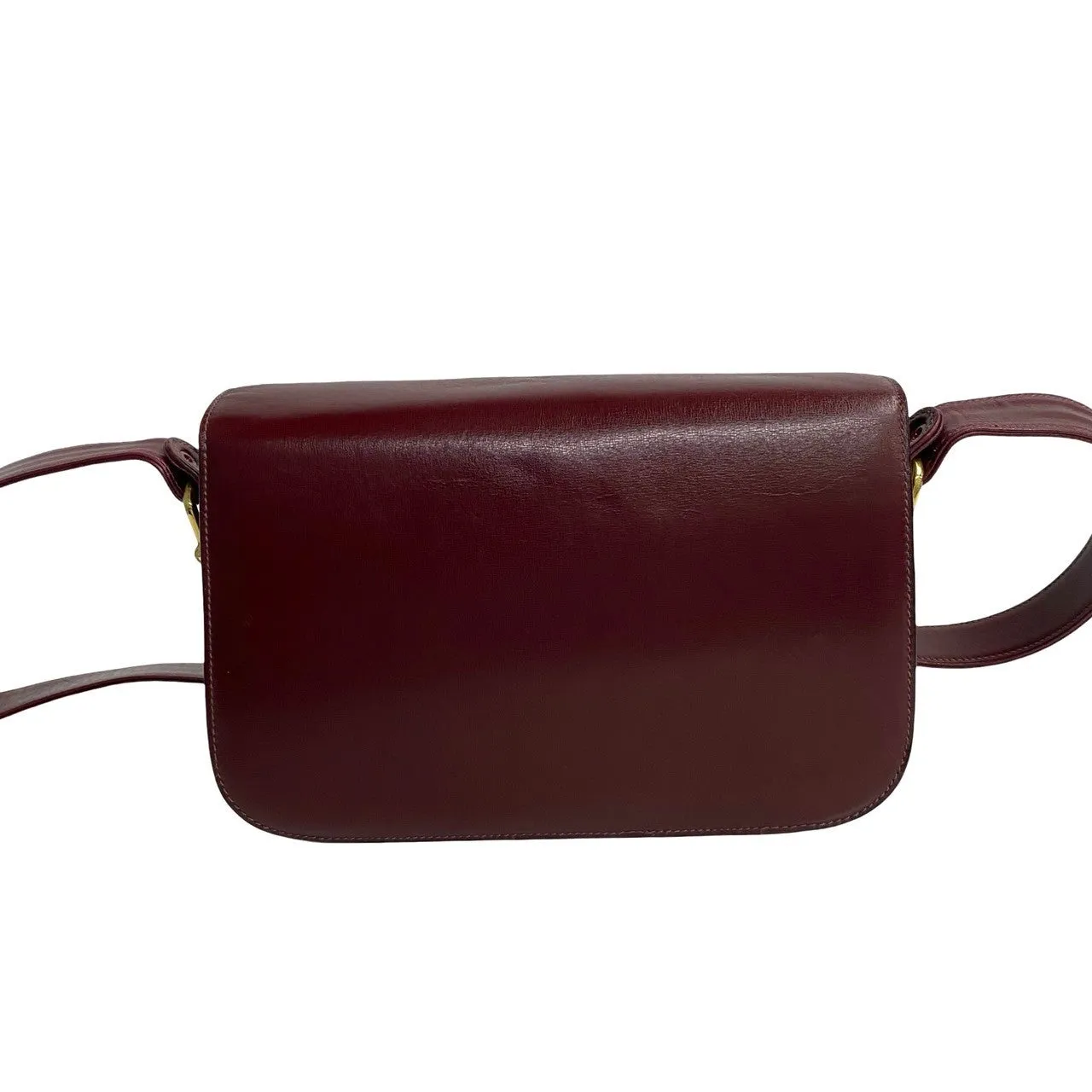 CELINE Shoulder Bag Calfskin wine-red