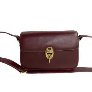 CELINE Shoulder Bag Calfskin wine-red
