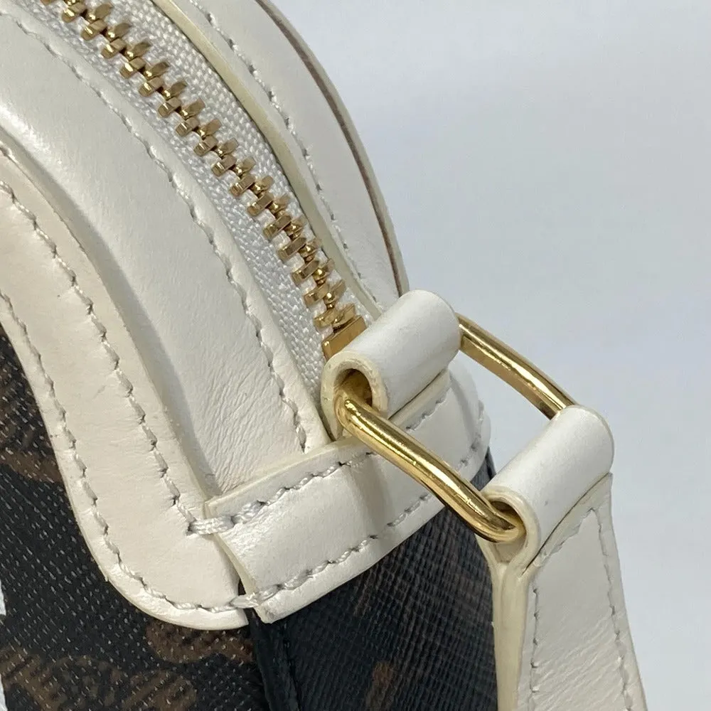 CELINE Shoulder Bag Canvas / leather Brown triomphe logo