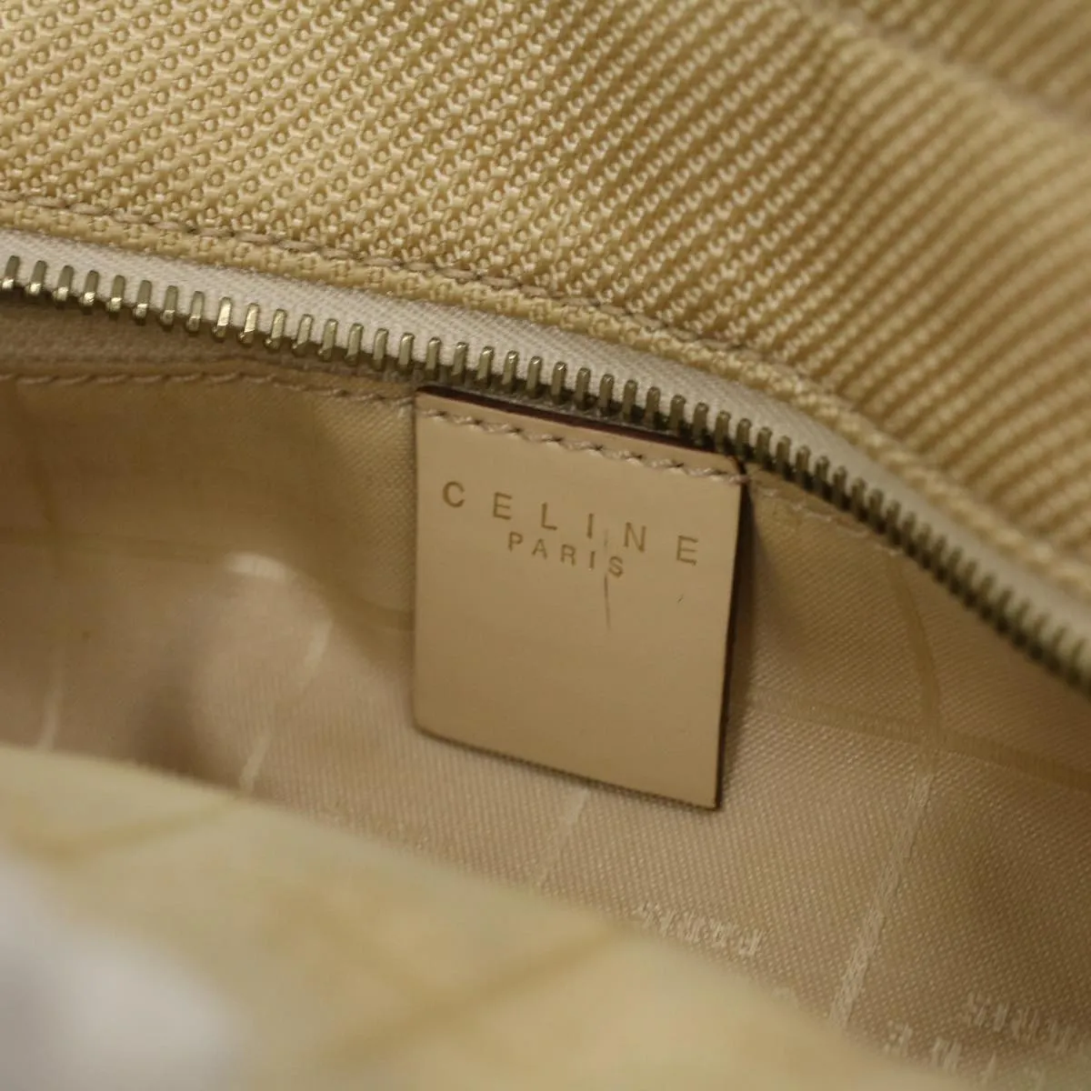 Celine Shoulder Bag Enamel nylon Beige  36352