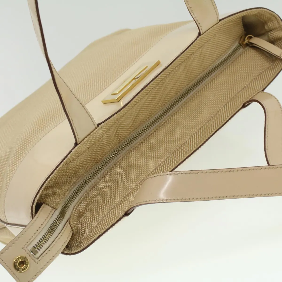 Celine Shoulder Bag Enamel nylon Beige  36352