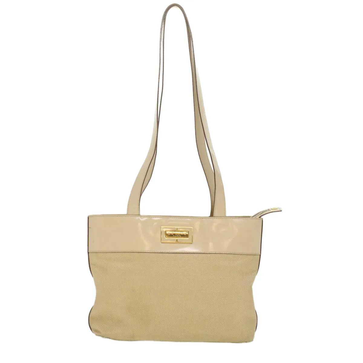 Celine Shoulder Bag Enamel nylon Beige  36352