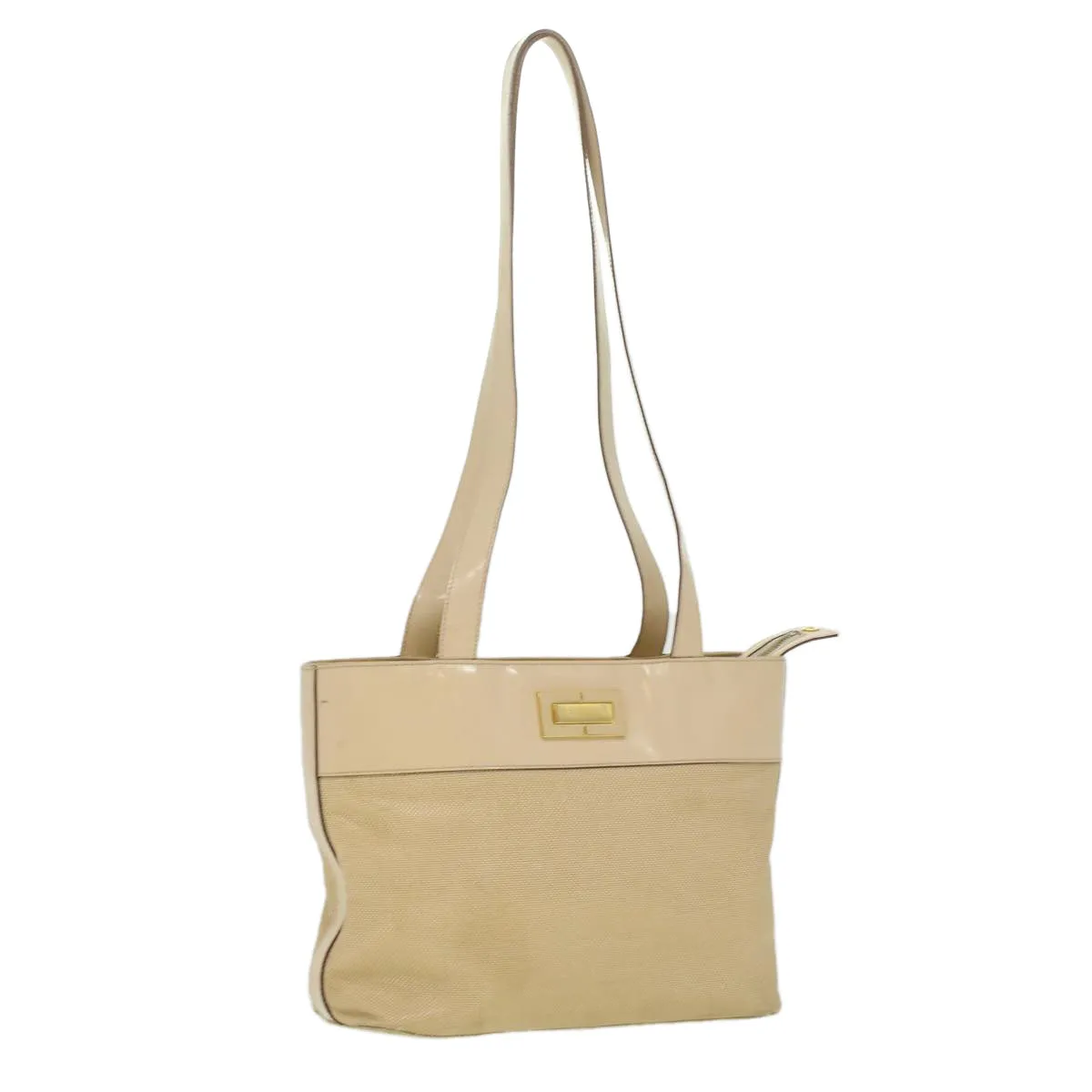Celine Shoulder Bag Enamel nylon Beige  36352
